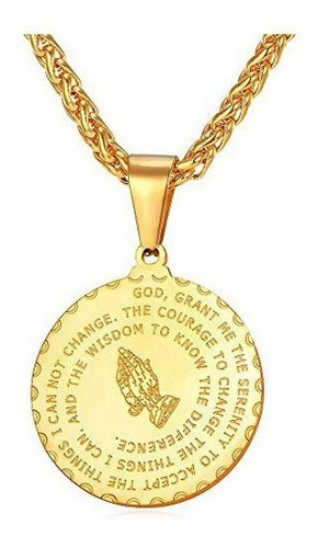 Collar De Oracion De Verso Biblico Chapado En Oro U7 Con 22 