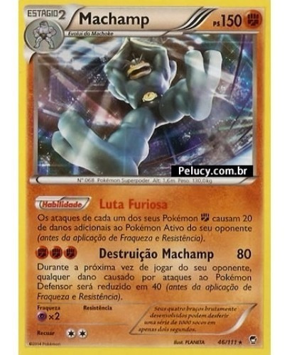 Machamp - Pokémon Físico Raro 46/111 Foil Xy Punhos Furiosos