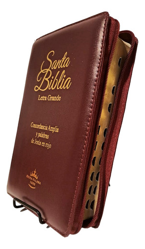 Biblia Reina Valera 1960. Letra Grande. Estuche Cierre.bordo