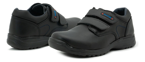 Zapato Escolar Yuyin Para Niño Piel Con Ajuste Velcro 22-26