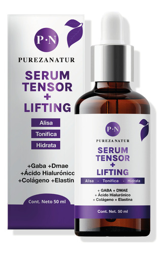 Suero Facial Efecto Tensor Lifting Con Gaba Y Dmae Acido Hialurónico Colágeno Y Elastina Serum Hidratante Que Aporta Elasticidad 50ml Pureza Natur