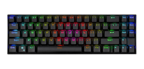 Teclado gamer inalámbrico Redragon Deimos K599-KRS QWERTY Red inglés UK color negro con luz RGB