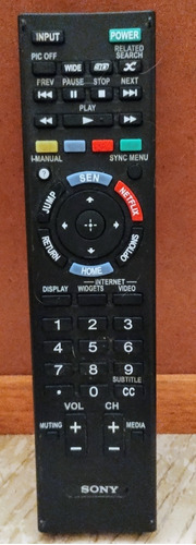 Sony Bravia; Control Remoto Original, Modelo: Rm-yd102