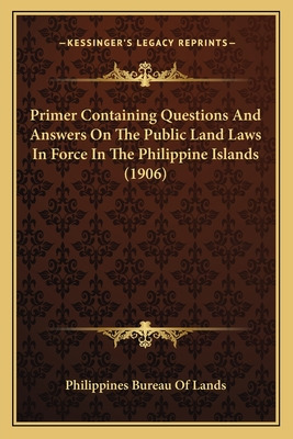 Libro Primer Containing Questions And Answers On The Publ...