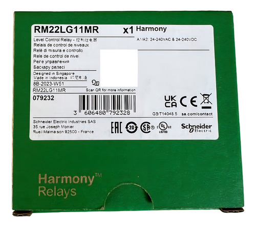 Relé Controle Nível 1na+1nf 220vca Rm22lg11mr - Schneider 220v