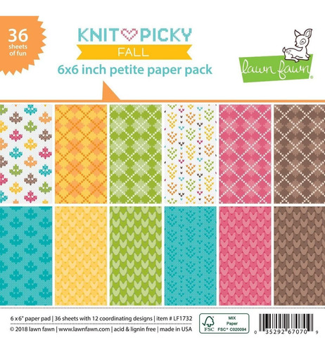   Paper Pad 6x6 Papeles Scrapbook Block Knit Picky Fall 