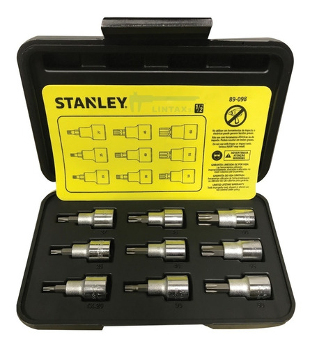 Juego De Tubos Dados Torx 9 Piezas Stanley T20 A T60