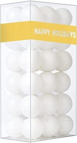 Blanco 1.6  Pequeñas Bolas De Navidad Adornos Kpfxj