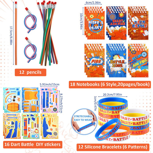Set Party Favors Dart Battle, 110 Unidades, Regalo De Regres