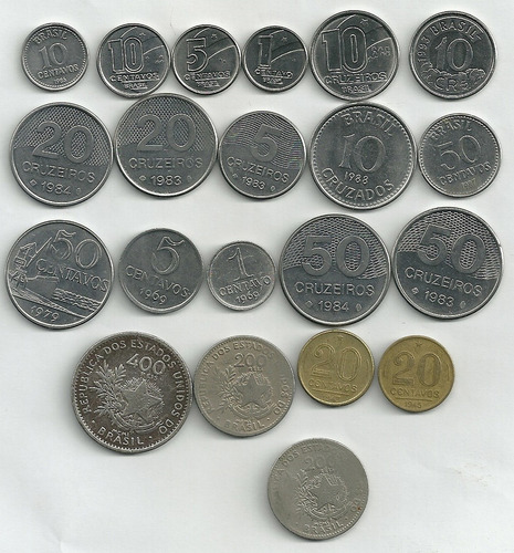 200 400 Réis 1901 + 10 Centavos 1986 1989 + 16 Moedas
