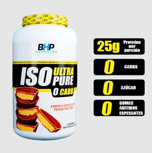 Suplemento en polvo BHP Nutrition  PROTEINA ISOLATE ISO Ultra Pure Cero Carbs proteínas