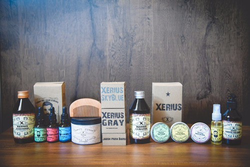 Set Para Barba Xerius Aceite 30 Ml!! Shampoo Balsamo Peine