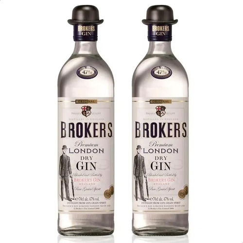Gin Brokers 750ml Ginebra London Dry Botella Tragos Pack X2