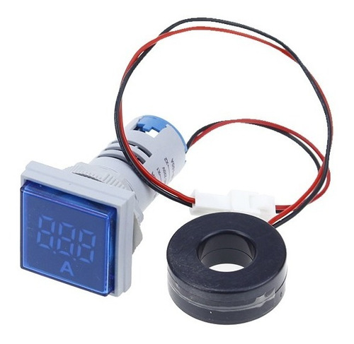 Amperímetro Digital Ac Led Cuadrado 0-100a D18 Ad16-22fsa