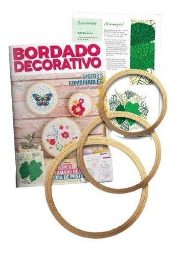 Kit Bordado 1 Revista + 3 Bastidores- Arcadia Ediciones 