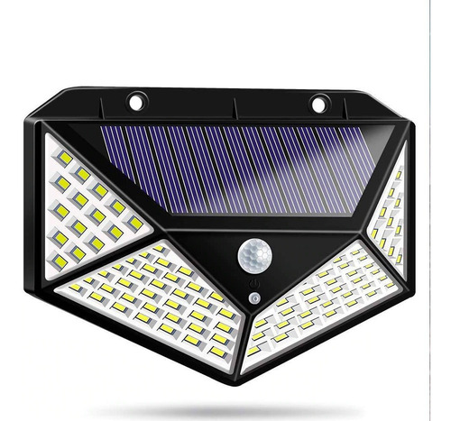 Lampara Solar Con Sensor De Movimiento 100 Leds Modos De Luz Color Negro Color De La Estructura Negro Color De La Pantalla Negro