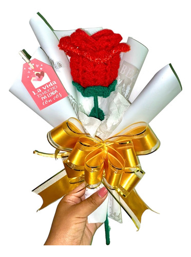 Regalo Para El Día De La Madre Rosas Tejidas