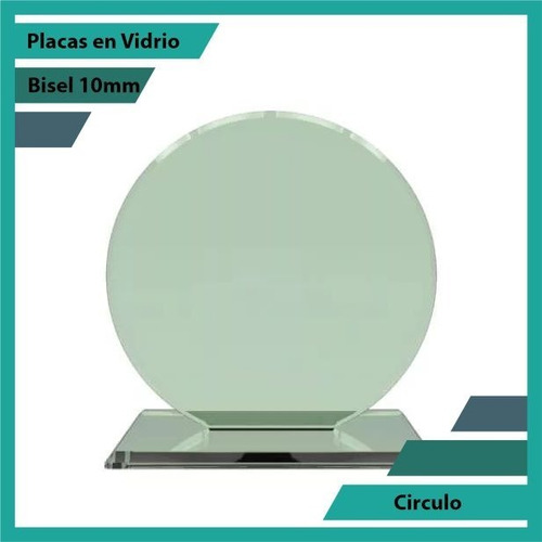 Placas Conmemorativas En Vidrio Forma  Círculo Plano