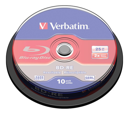 Verbatim Bd-re 25gb 10pk Spindle 2x Blu-ray Branded
