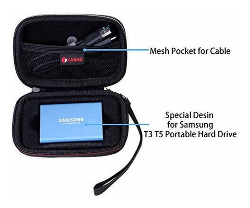 Xanad Case For Samsung Portable Gb Tb Ssd Usb External Bag