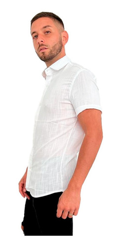 Imagen 2 de 8 de Camisa De Lino Blanca