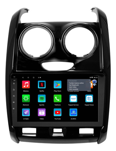 Multimidia Duster Oroch 15/19 Android 14 Auto Carplay Voz 9p