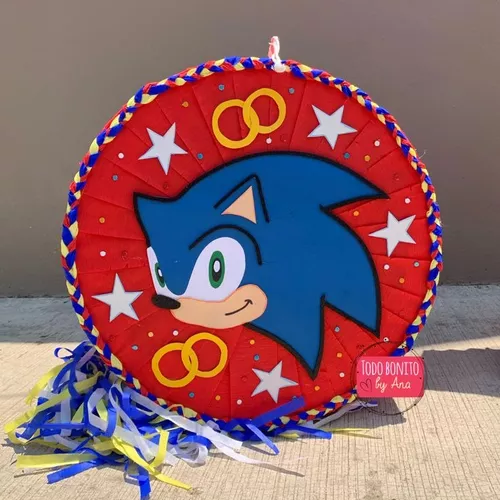 Piñata Sonic Redonda Personalizada Cumpleaños Modelo 8