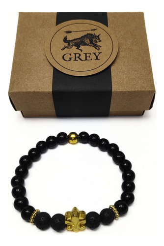 Pulsera De Hombre Lava Flor De Lis Dorada
