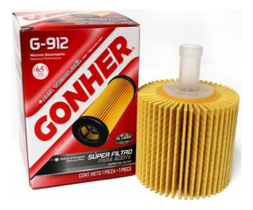 Filtro De Aceite Gonher P/ Toyota Hiace 2.8turbo Diesel 2021