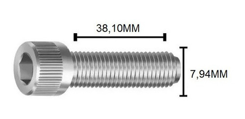 Parafuso Allen Cil Inox 5/16 X 1.1/2 Unc Inoxidavel 15 Pecas