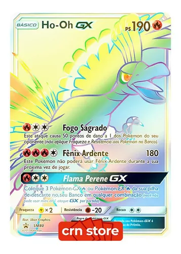 Carta Pokémon Lendário Ho-oh Gx Sombras Ardentes