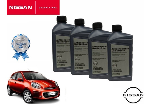 4 Litros De Anticongelante Original Nissan March 2014