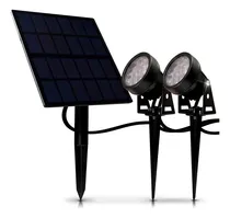 Comprar 2 Estacas Led 2w Fría + Panel Solar Candela 7384 Redonda Cta Color Negro