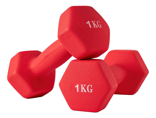 Par Mancuernas De 1 Kilos Rojo Ejercicio Pilates Yoga Gym