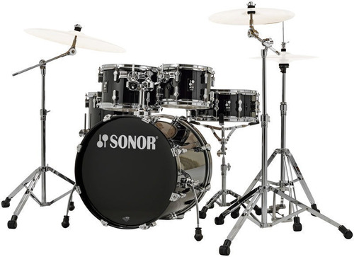 Bateria Sonor Aq1 Studio 5 Cuerpos Con Fierros Black 