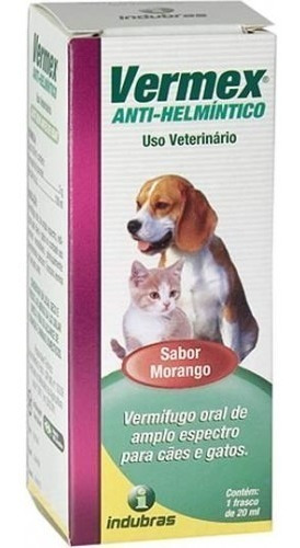 Vermífugo Vermex Em Gotas Sabor Morango Cães Gatos 20ml | Parcelamento ...