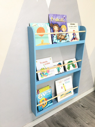 Librero Montessori, Revistero Empotrable Nordico De Colores