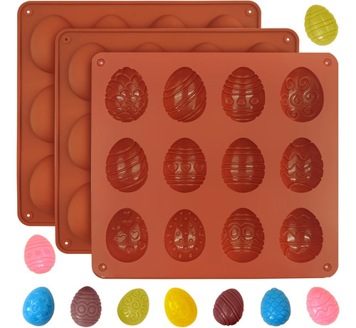 Moldes De Chocolate Para Huevos De Pascua, 3 Piezas, Moldes 