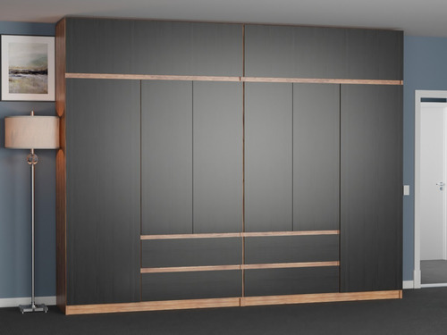 Placard Con Baulera Moderno Vestidor Ropero Melamina 2 Mts