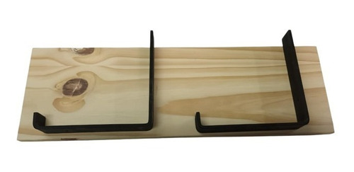 Estante Pino De 16mm 40x15 Con Mensulas De Hierro Industrial