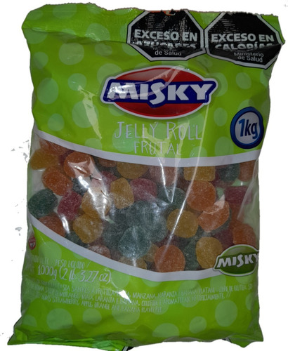 Misky Gomitas Jelly Roll Surtido Frutal 1 Kg Pack 3 Unidades