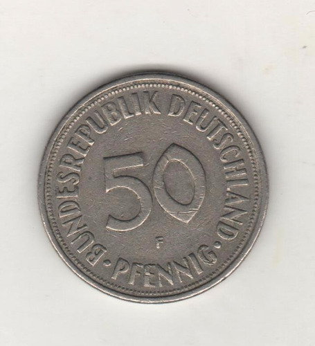 Alemania Federal Moneda De 50 Pfennig 1968 F Km 109.1 - Mb+