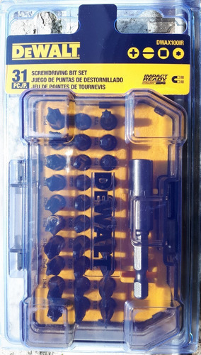 Kit 31 Piezas Para Atornillar Impact Ready Dewalt Dwax100ir