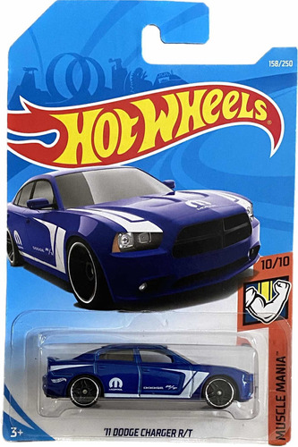 Hot Wheels 11 Dodge Charger R/t Azul Muscle Car 10/10 | 2018