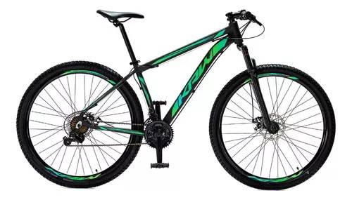 Bicicleta  KRW MTB aro 29 21" 21v freios de disco mecânico câmbios Dianteiro Importado y Traseiro Importado cor preto/verde