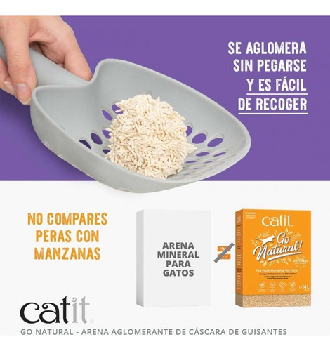 Arena Sanitaria Aglutinante Biodegradable Para Gatos Catit Go Natural Aroma Lavanda de 5,6 Kg