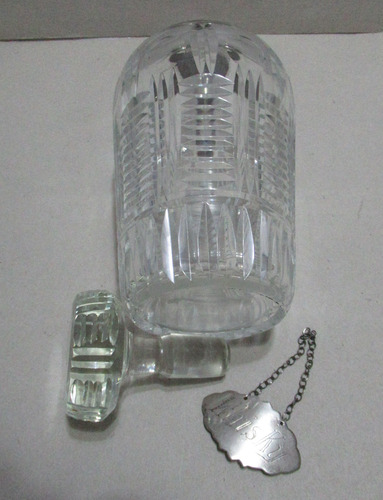 Licorero Whisky Plata 800 Botellón Cristal Con Tapón (15538) Transparente (Usado)