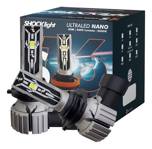 Par Lâmpadas Farol Ultra Led Nano S16 Shocklight 8400 Lumens