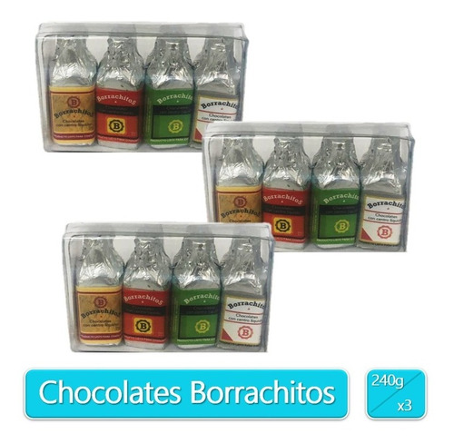 Estuche Regalo Chocolates Sabor A Licor Borrachitos 240gr X3