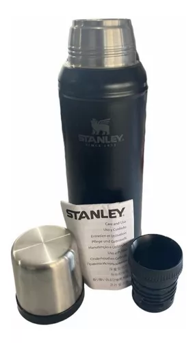 Termo Stanley Clásico 750ml C/tapón Cebador Acero Inoxidable - Negro